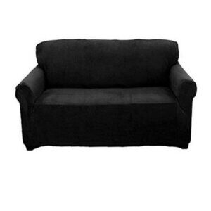 Black Sofa Covers 3 Seater Stretch Slipcover Only with Arm Elastic